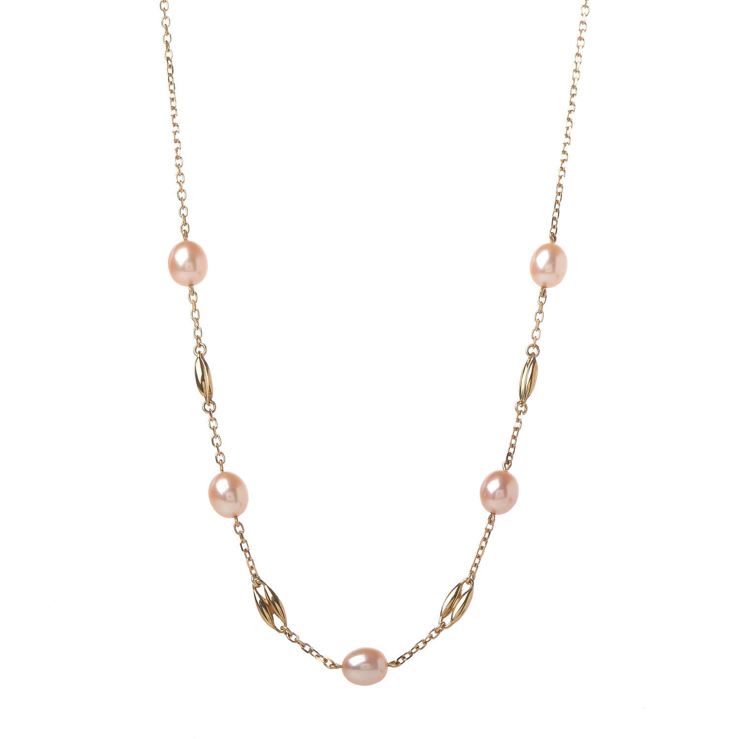 Mikimoto 18K Yellow Gold Akoya Pearl 6-6.5mm Station Necklace 1 of 4