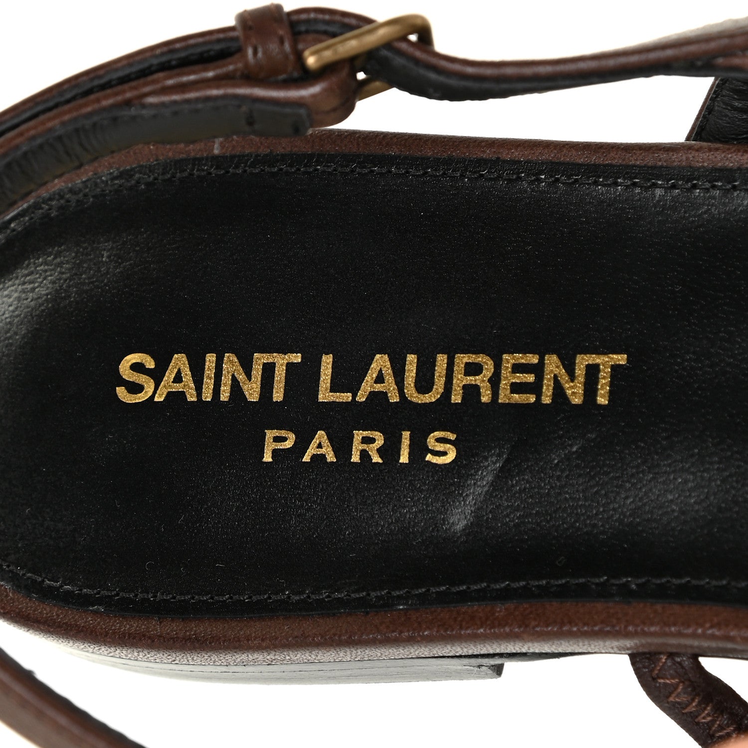 Saint Laurent Calfskin Cassandra Monogram Sandals 41 Moro 16 of 21