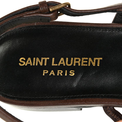 Saint Laurent Calfskin Cassandra Monogram Sandals 41 Moro 16 of 21