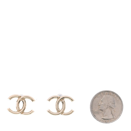 Chanel Metal CC Stud Earrings Gold 2 of 4