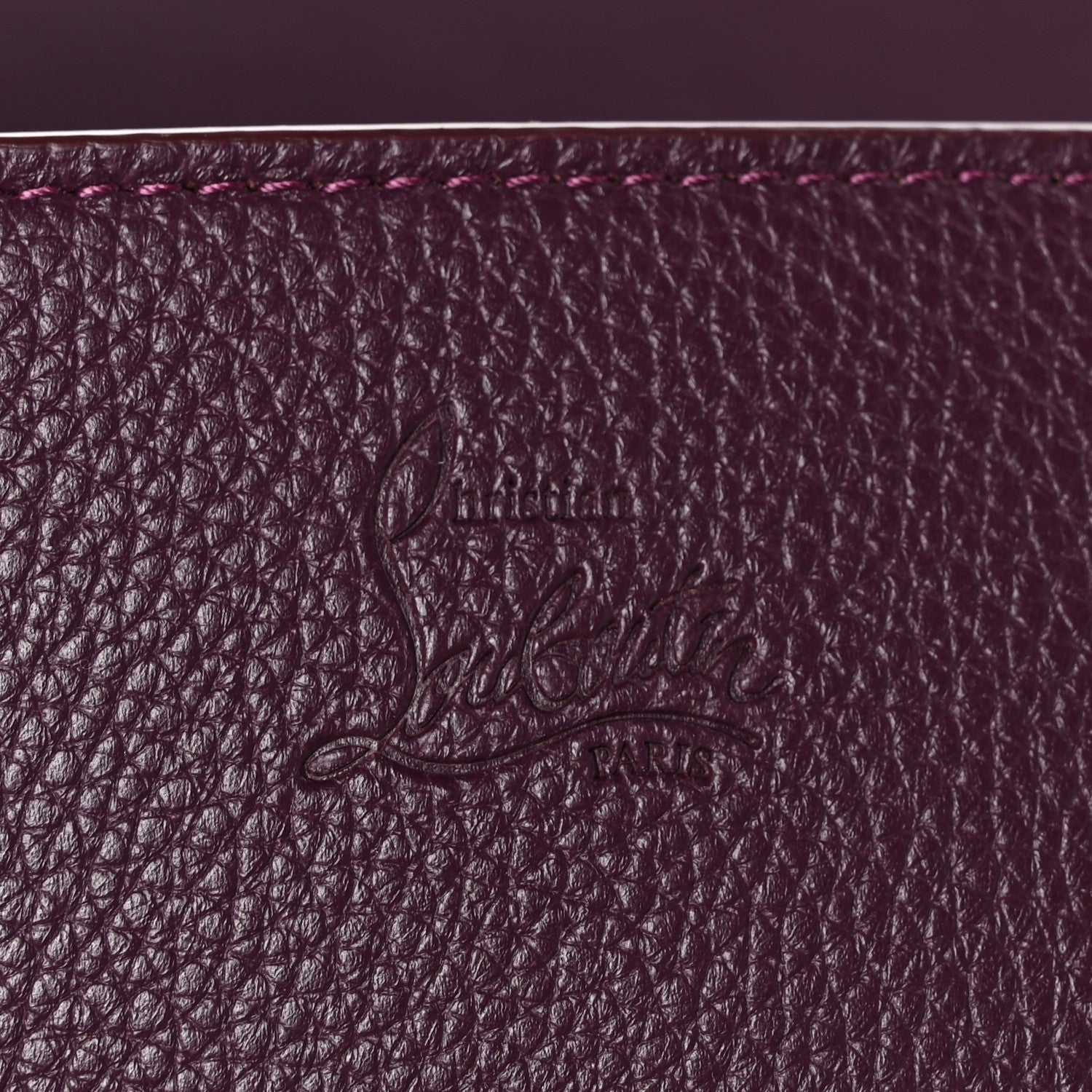 Christian Louboutin CHRISTIAN LOUBOUTIN Calfskin Spikes Loubinthesky Paloma Clutch Merlot 8 of 11