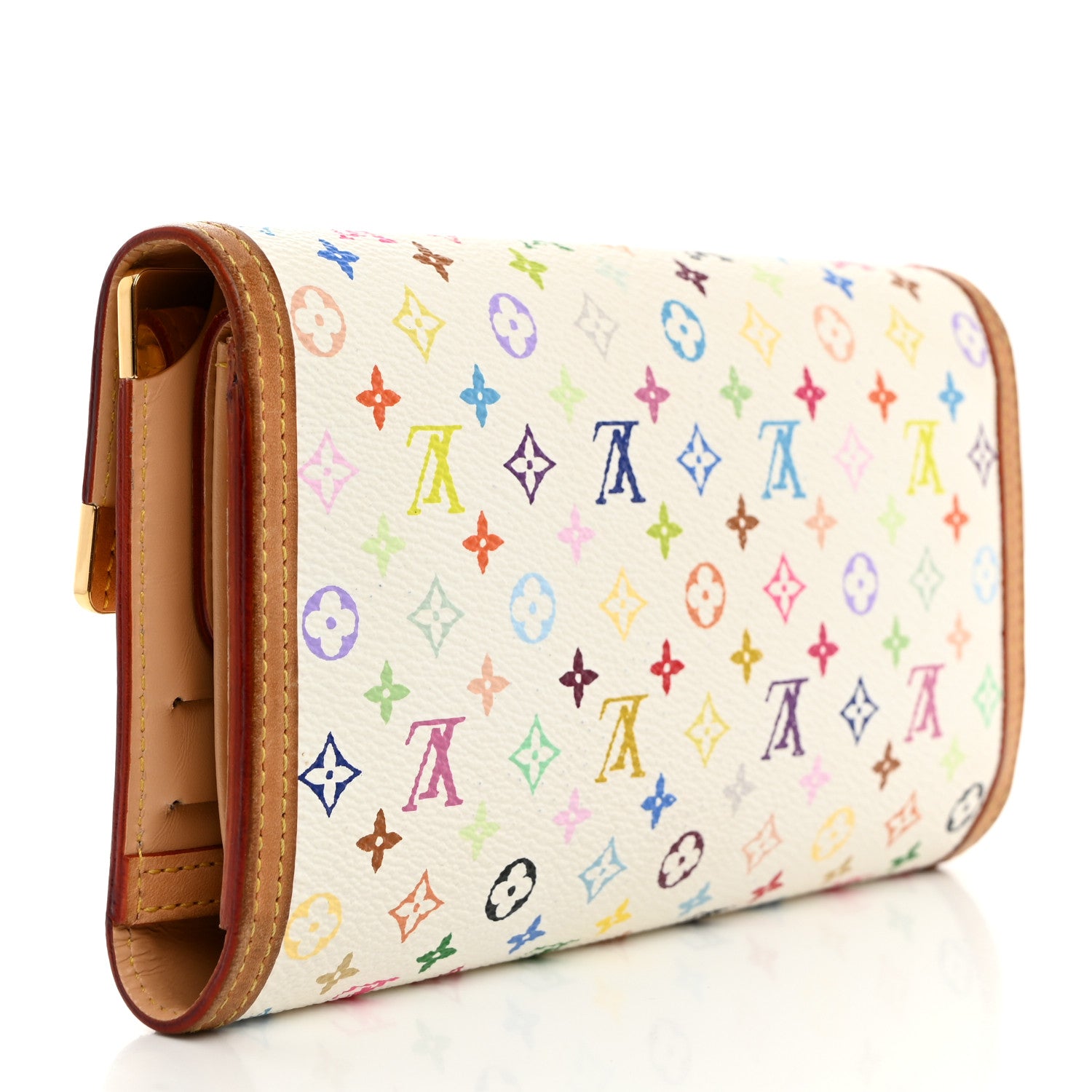 Louis Vuitton Monogram Multicolor Porte Tresor International Wallet White 3 of 11