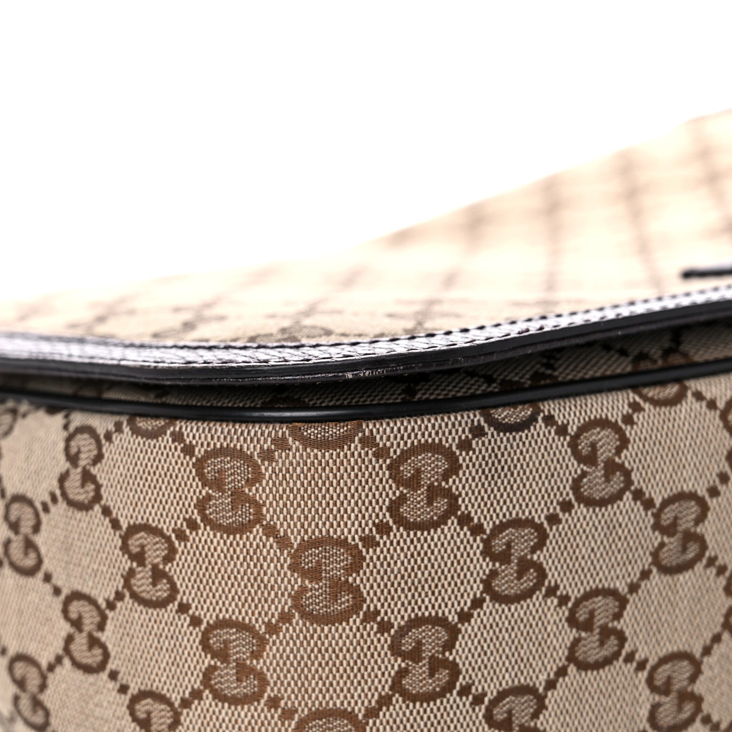 Gucci Monogram Large Flap Messenger Bag Beige Dark Brown 8 of 17