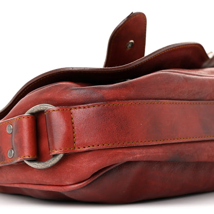 Christian Dior Calfskin Medium Gaucho Double Saddle Bag Red 9 of 11