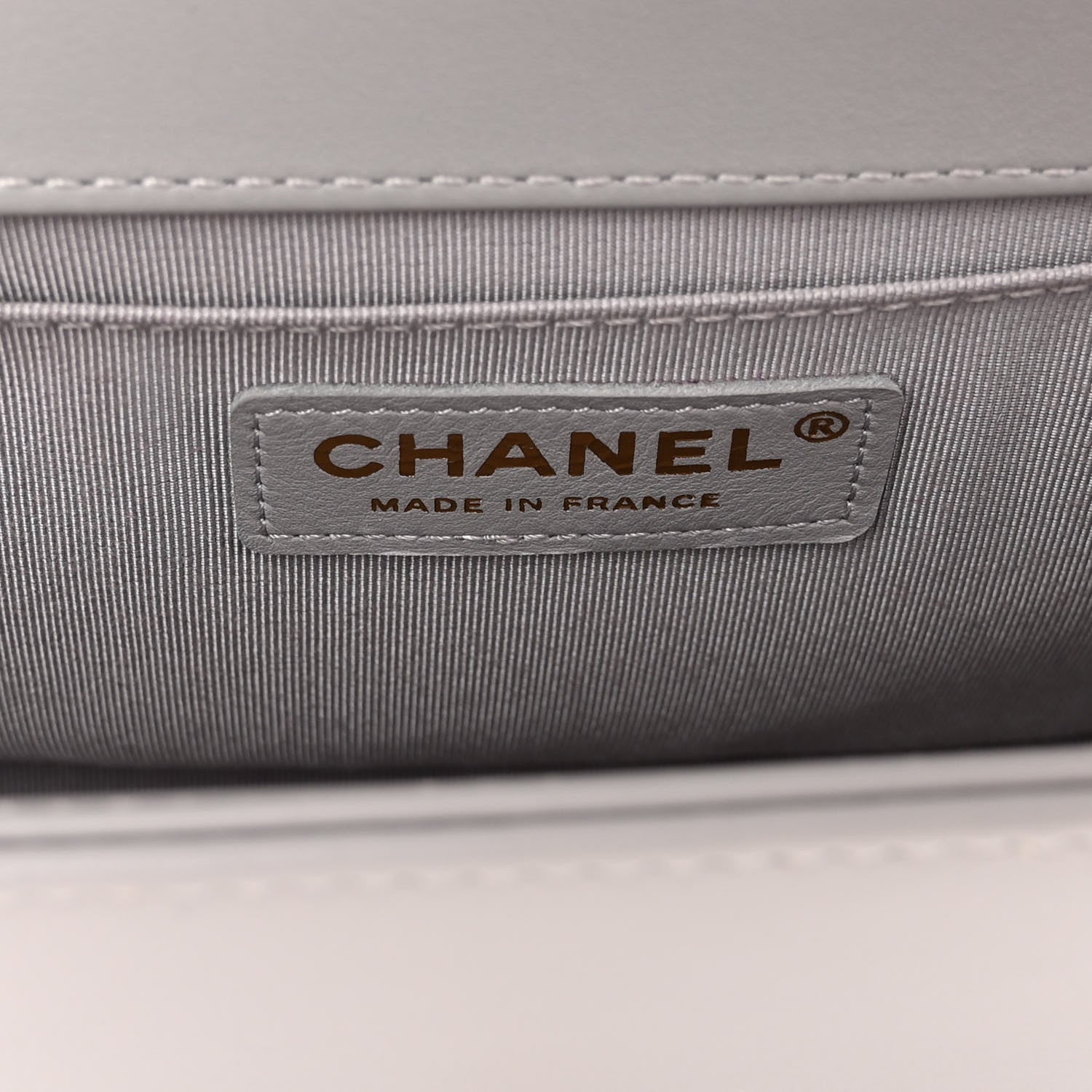 Chanel Calfskin Chevron Quilted Medium Boy Flap Grey 5 of 9