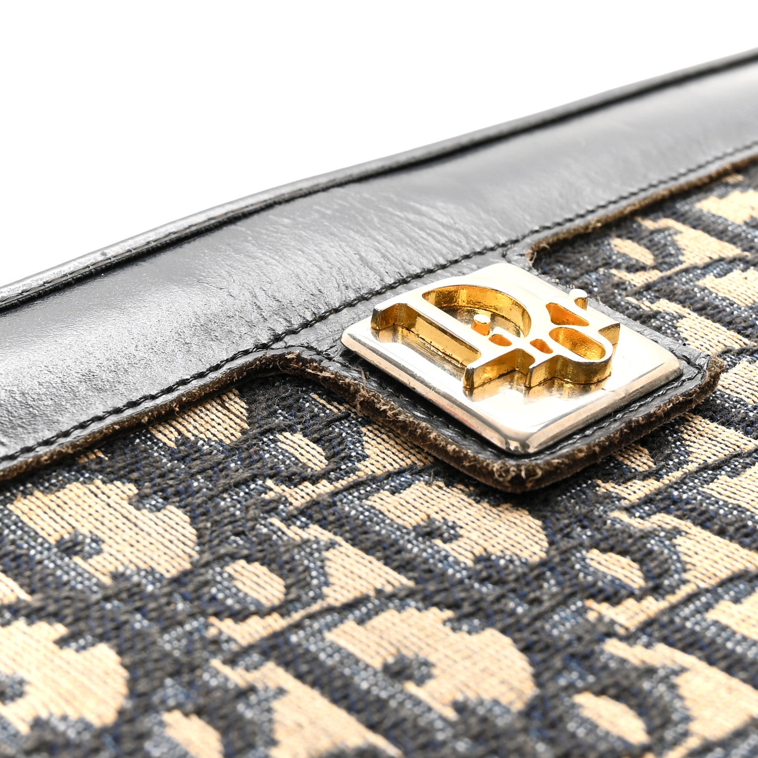 Christian Dior Monogram Pouch Clutch Navy Blue 8 of 9