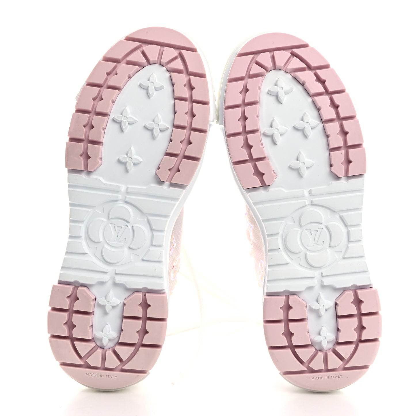 Iridescent Technical Mesh Monogram LV Squad Sneaker Boots 37 Rose Clair