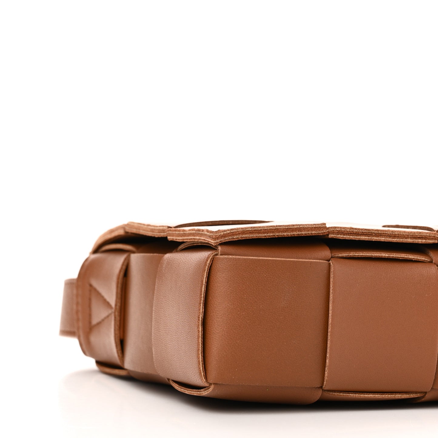 Lambskin Maxi Intrecciato Cassette Crossbody Bag Caramel