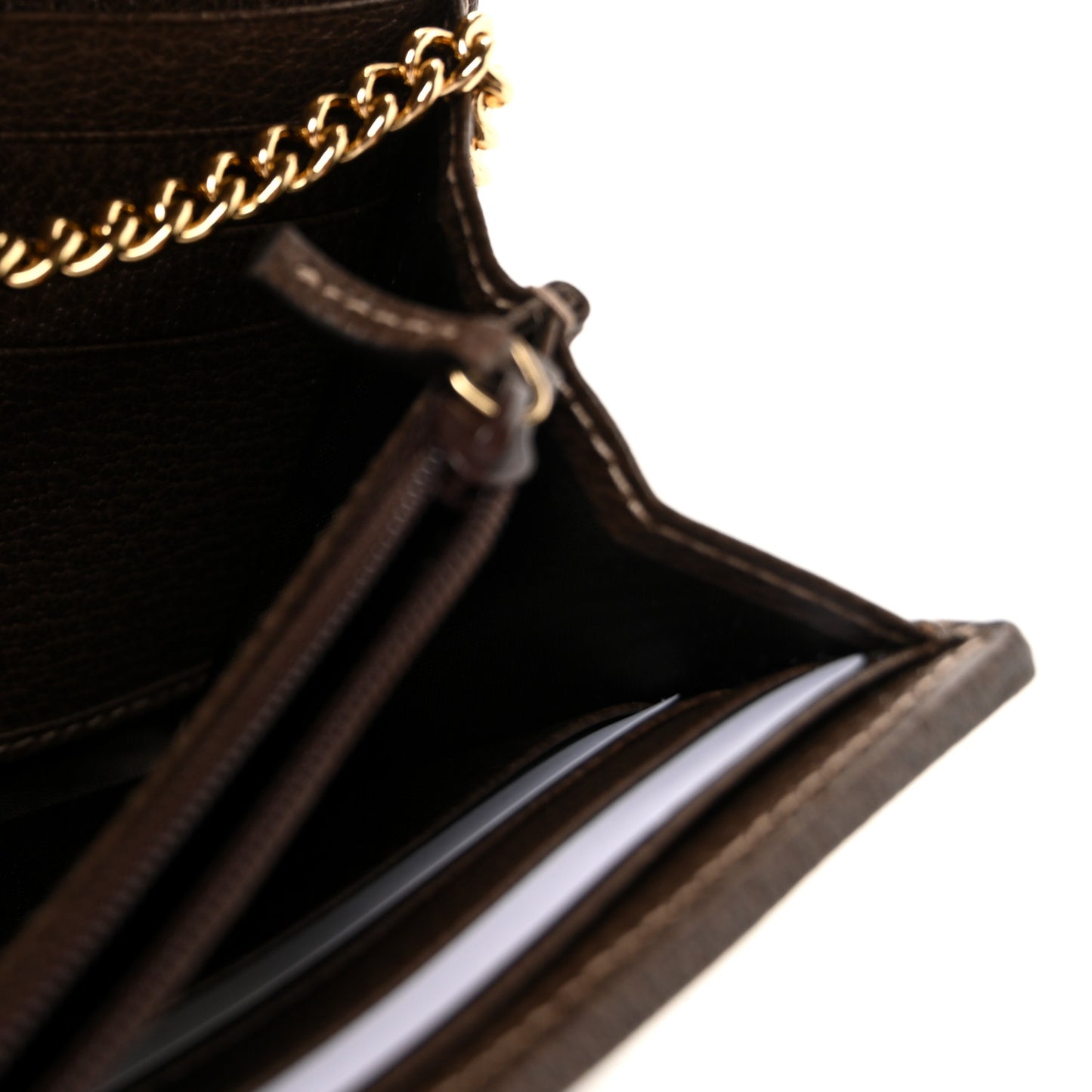 GG Supreme Monogram Web Ophidia Wallet On Chain Brown