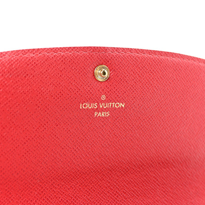 Louis Vuitton Damier Ebene Emilie Wallet Red 6 of 7