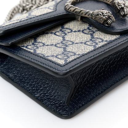 Gucci GG Supreme Monogram Textured Dollar Calfskin Super Mini Dionysus Shoulder Bag Beige Blue 9 of 11