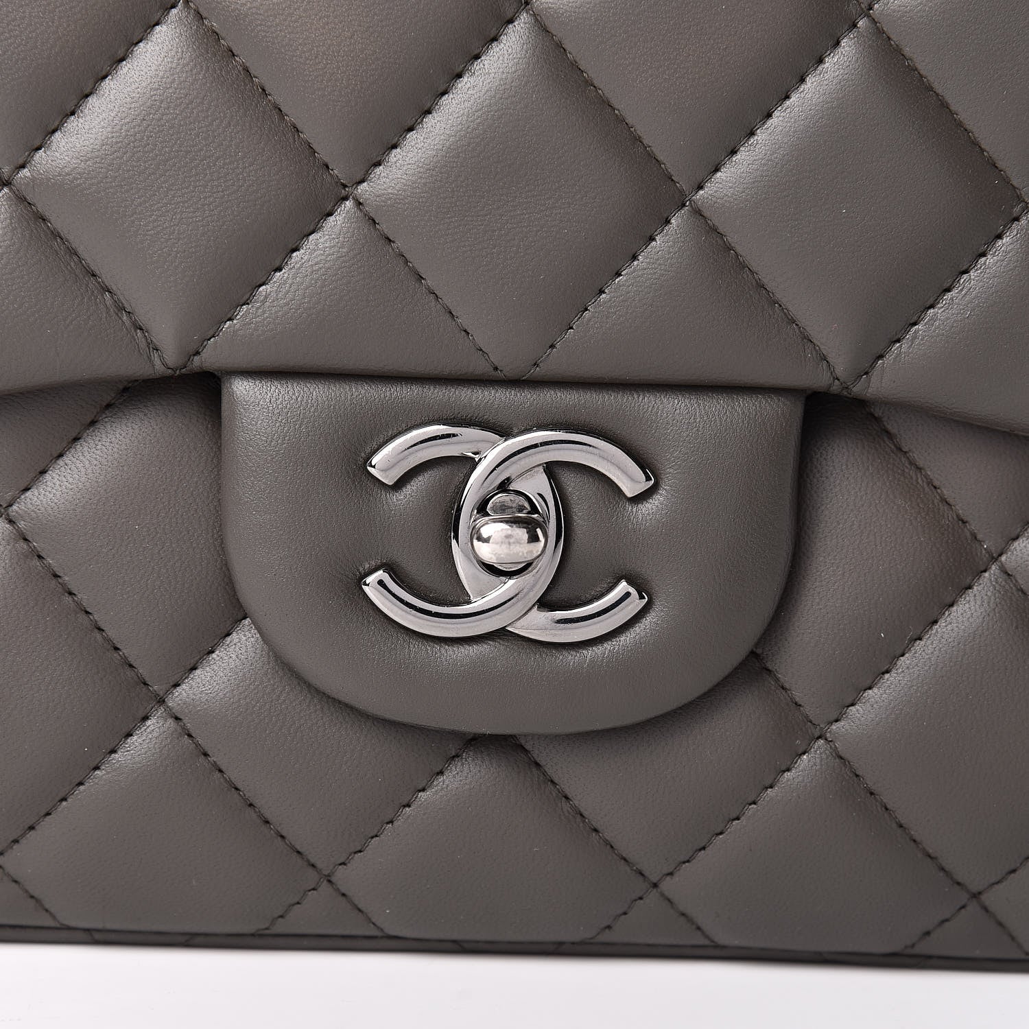 Chanel Lambskin Quilted Maxi Single Flap Dark Grey 10 of 15