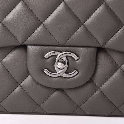 Chanel Lambskin Quilted Maxi Single Flap Dark Grey 10 of 15