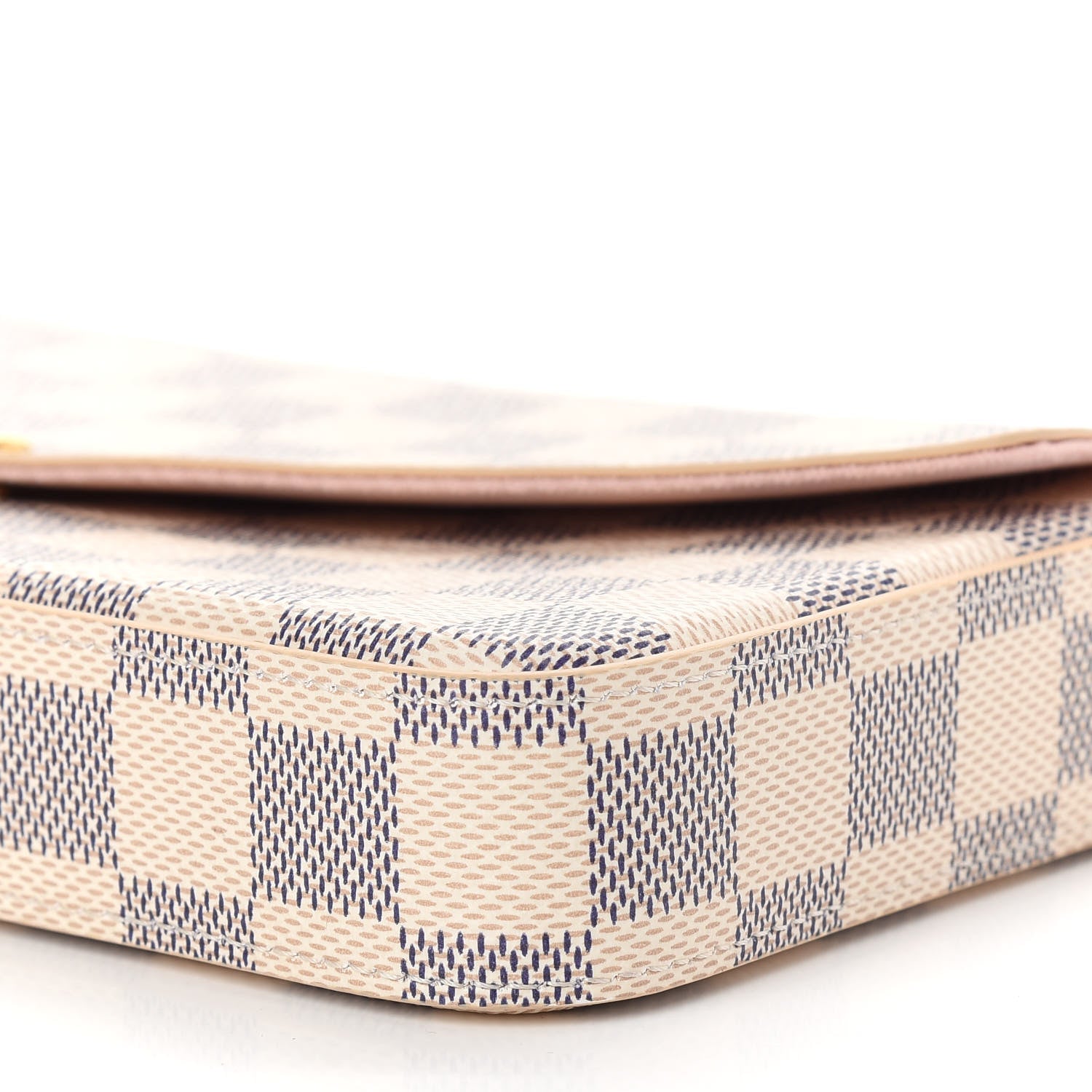 Louis Vuitton Damier Azur Pochette Felicie Chain Wallet Rose Ballerine 9 of 9