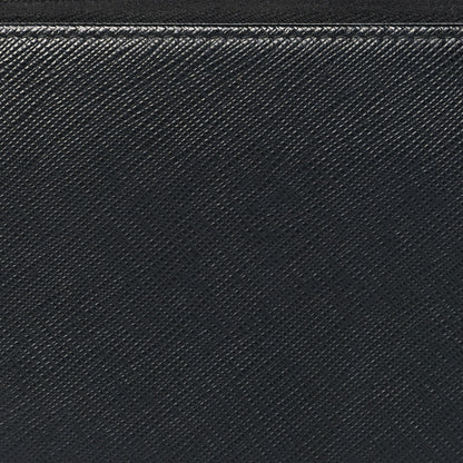Prada Saffiano Triangle Zip Wallet Black 12 of 14