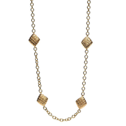 Chanel Quilted Long Chain Necklace Gold 1 of 5