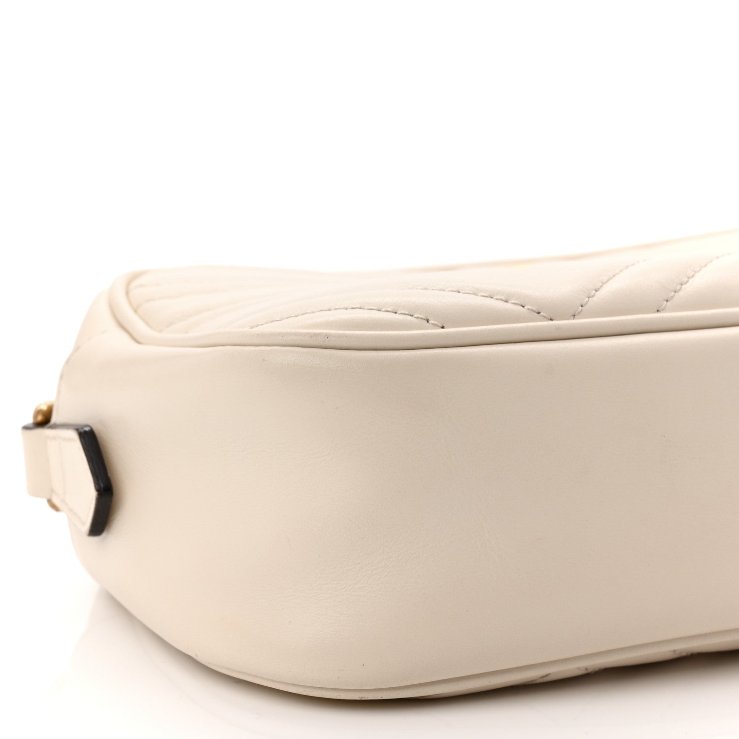 Gucci Calfskin Matelasse Small GG Marmont Chain Shoulder Bag White 9 of 11