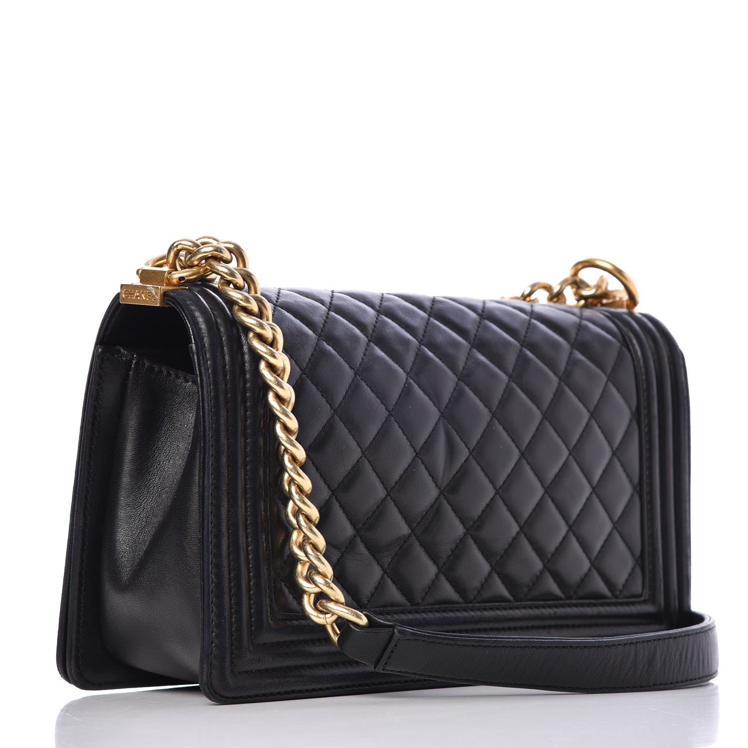 Chanel Lambskin Quilted Medium Boy Flap Black 3 of 8
