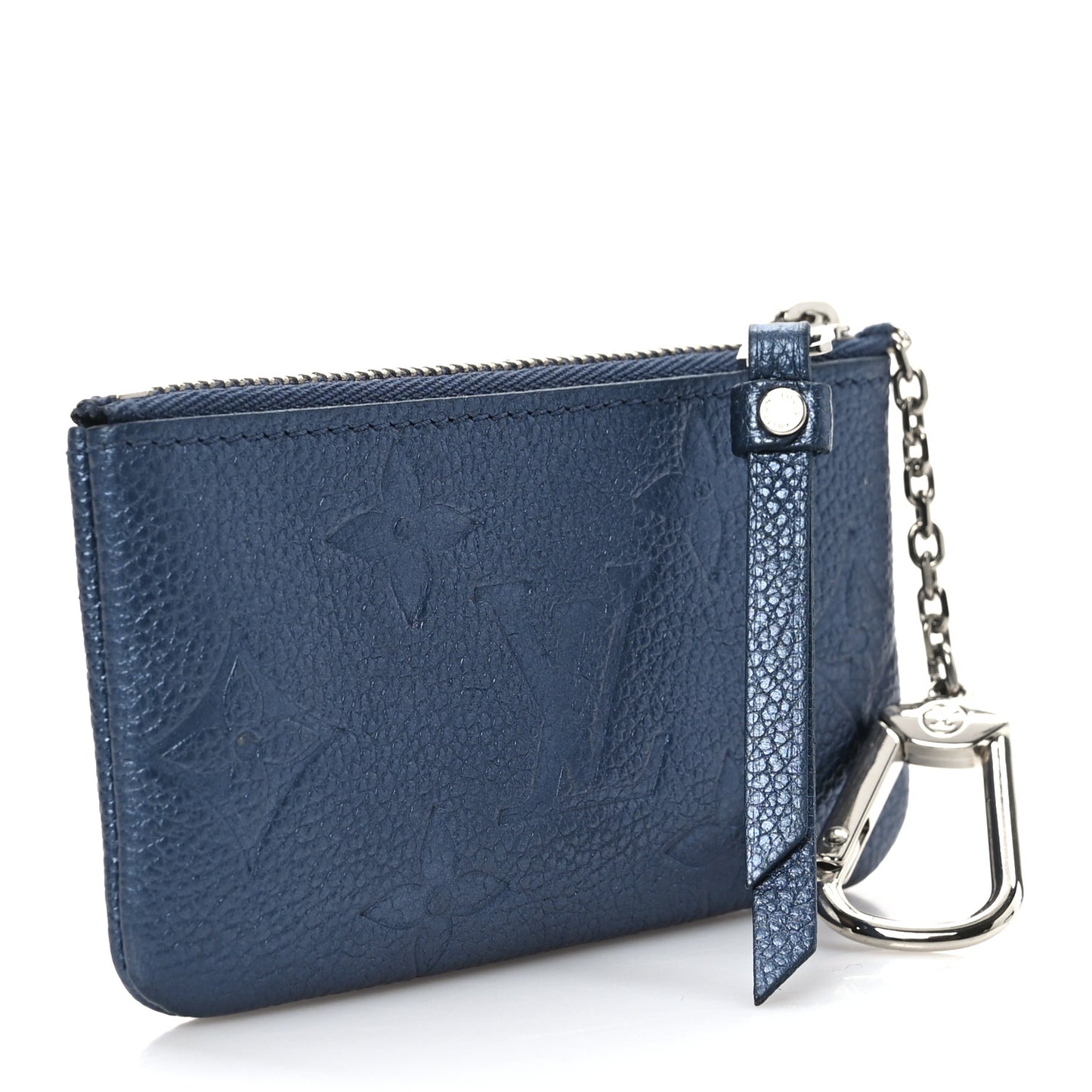 Metallic Empreinte Monogram Giant Key Pouch Navy Nacre