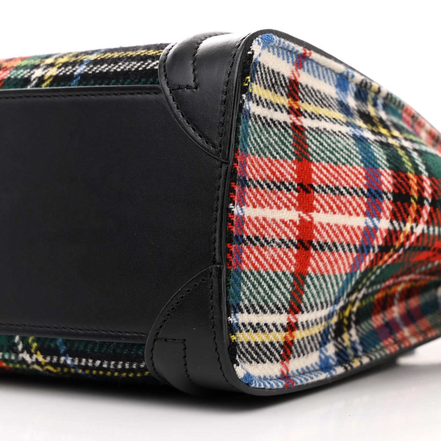 Tartan Calfskin Nano Luggage Red Blue