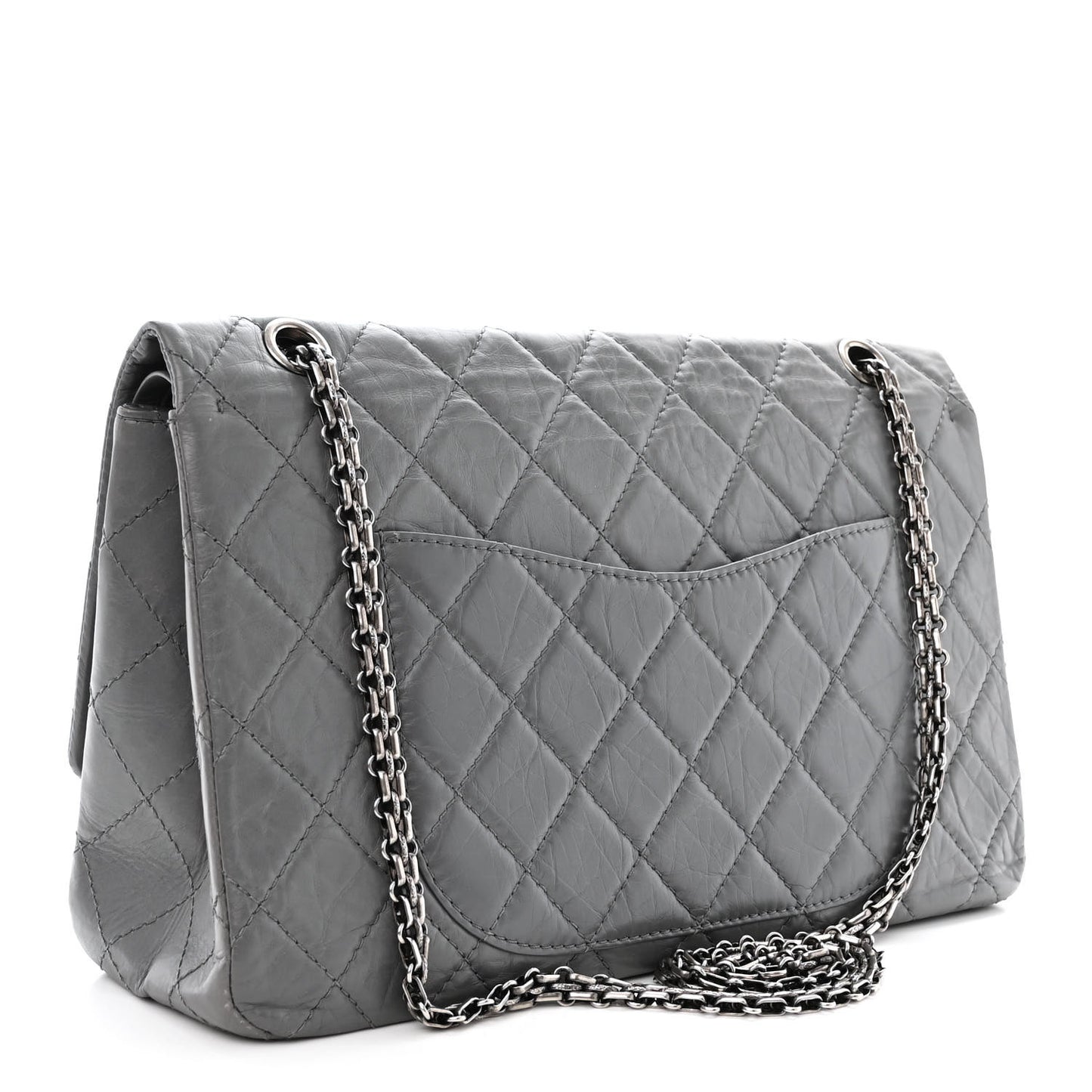 Aged Calfskin Quilted 2.55 Reissue 227 Flap Grey