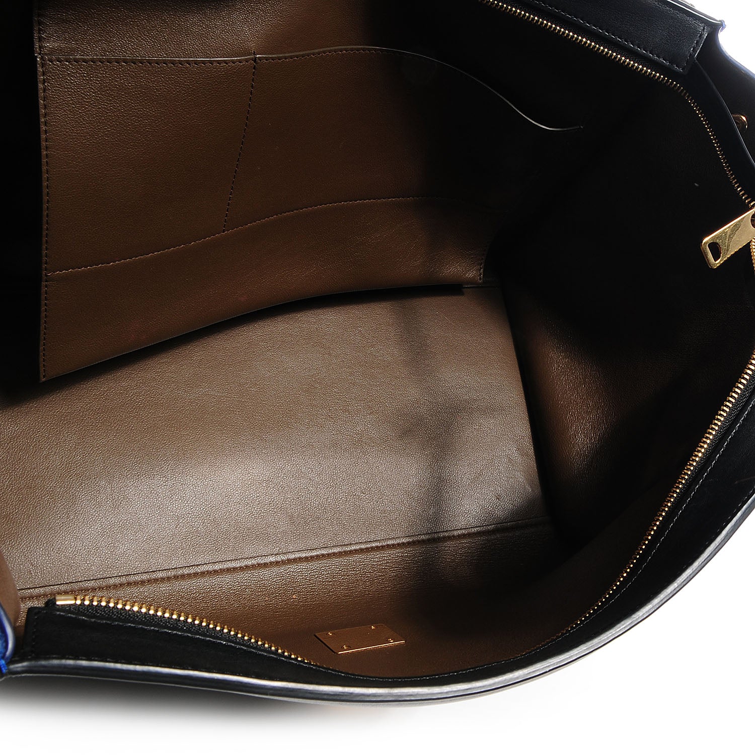 Celine Calfskin and Suede Large Trapeze Tri-Color Cobalt 6 of 7