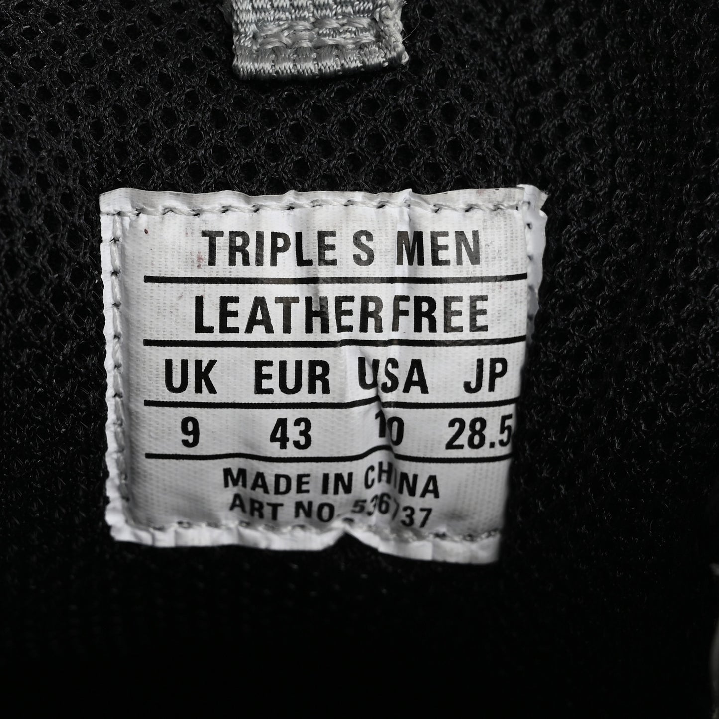 Metallic Fabric Mesh Mens Triple S Sneakers 10 Grey Dark Grey Black