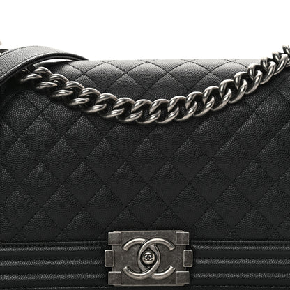 Chanel Caviar Quilted Medium Boy Flap Black 8 of 12