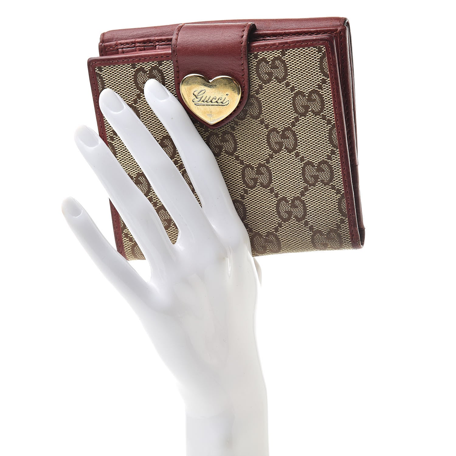 Gucci Monogram Heart French Wallet Red 2 of 16