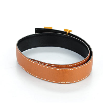 Hermes Box Courchevel 32mm H Belt 65 Black Gold 3 of 9