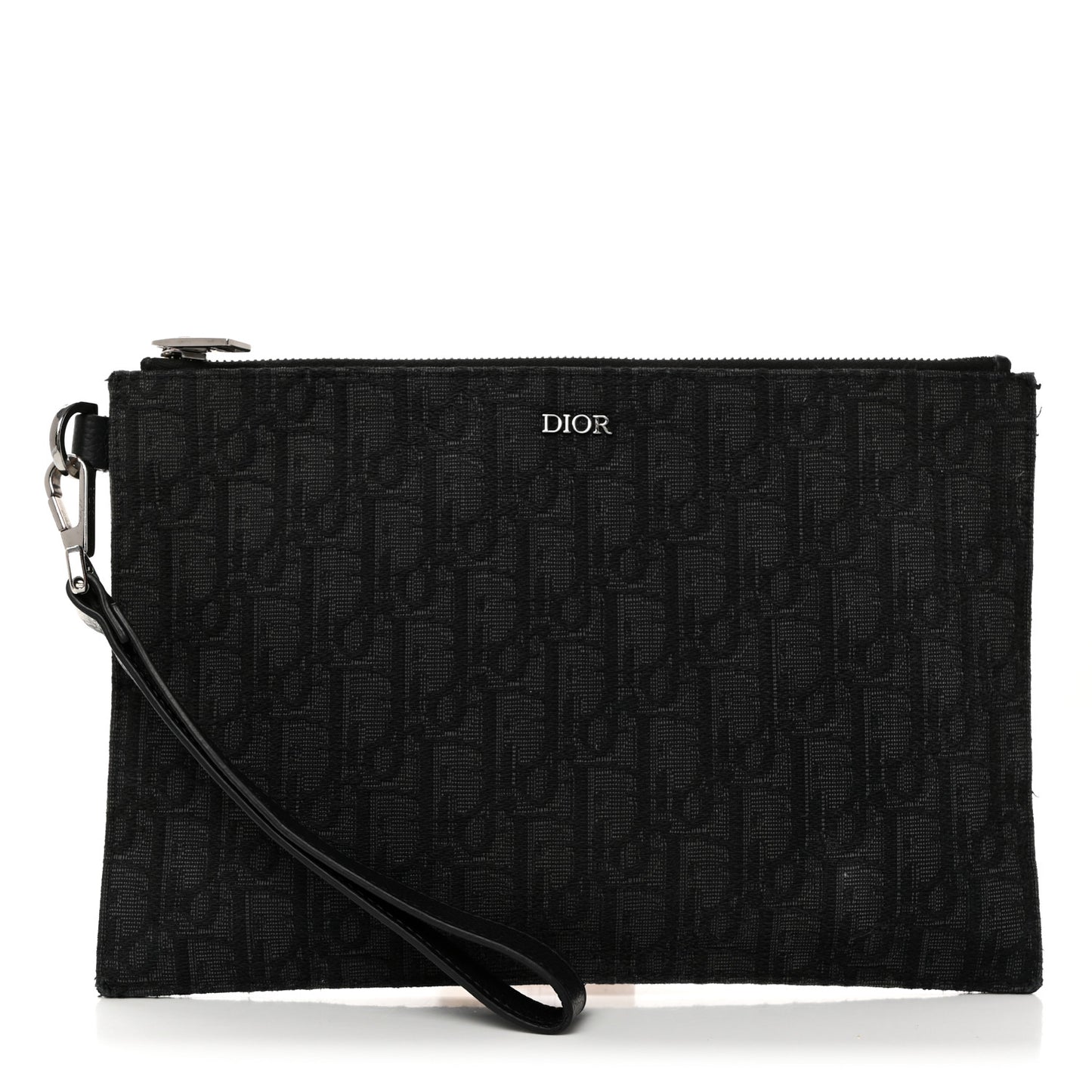 Oblique Jacquard Pouch Black