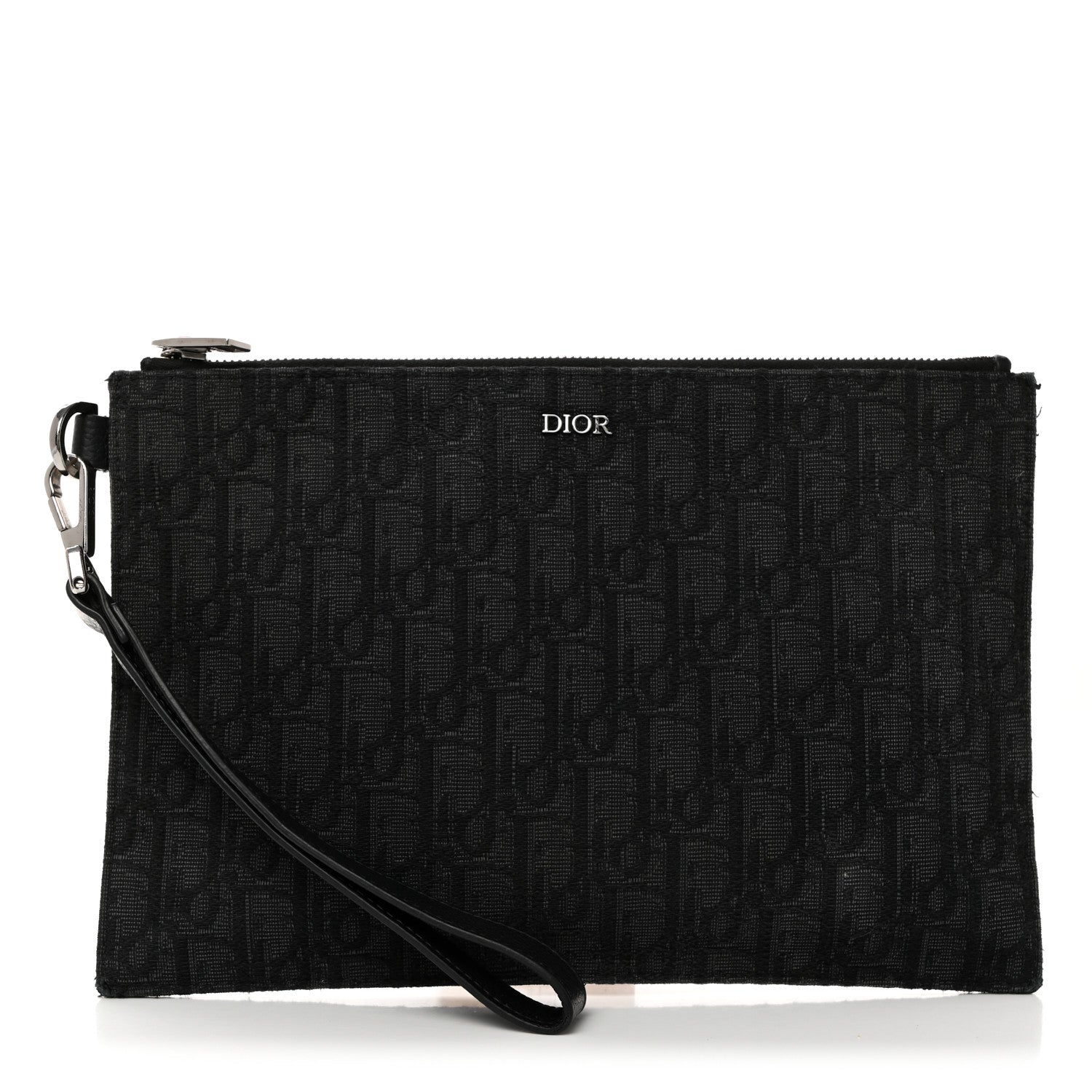 Christian Dior Oblique Jacquard Pouch Black 1 of 8