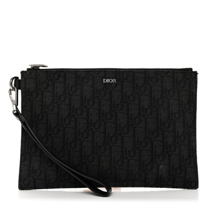 Christian Dior Oblique Jacquard Pouch Black 1 of 8