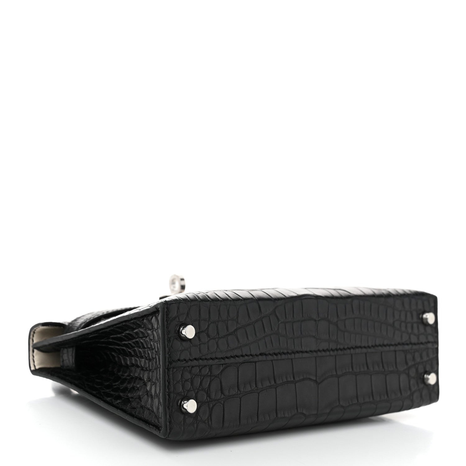 Hermes Matte Alligator Horseshoe Mini Kelly Sellier 20 Black Nata 4 of 11