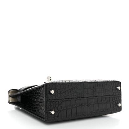 Hermes Matte Alligator Horseshoe Mini Kelly Sellier 20 Black Nata 4 of 11