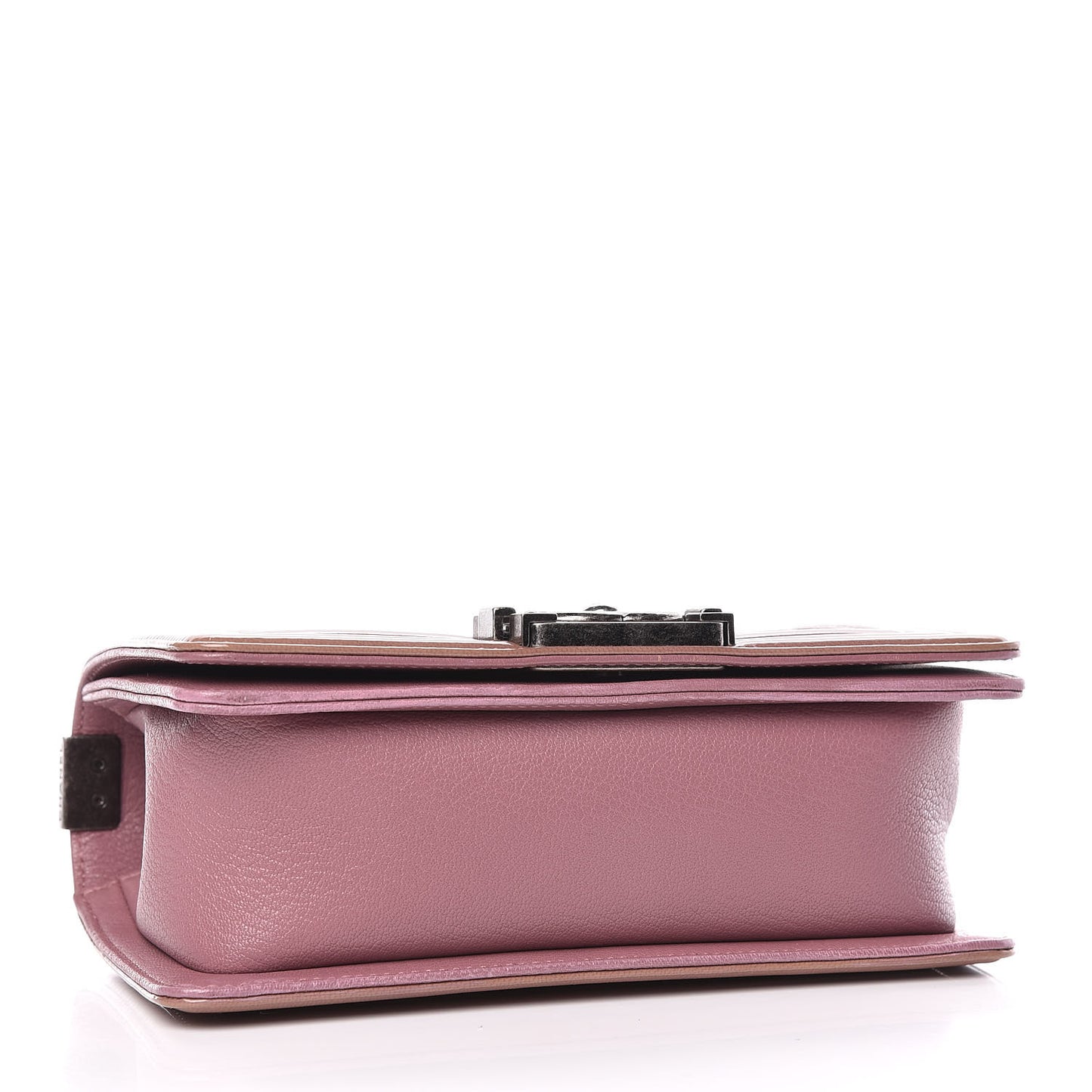 Goatskin Quilted Patent Small Duo Boy Flap Pink