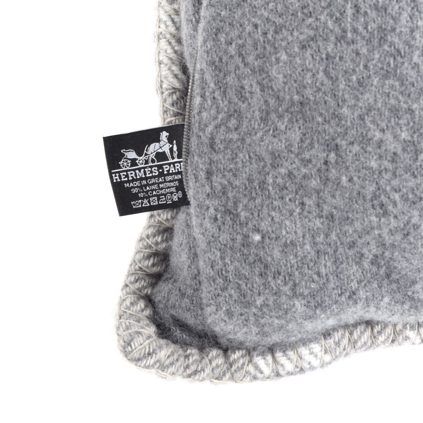 Wool Cashmere Avalon Paper Block Pillow Gris Acier