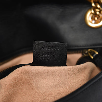 Gucci Calfskin Matelasse Medium GG Marmont Shoulder Bag Black 6 of 10