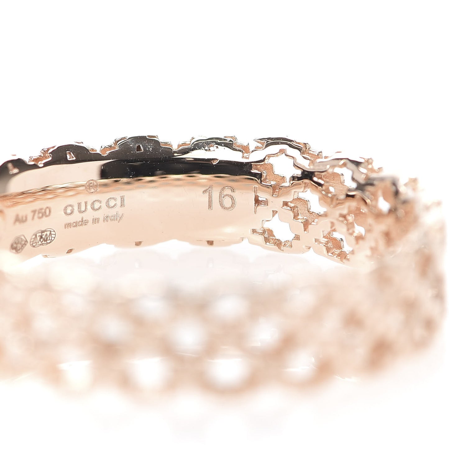 18K Rose Gold Thin Diamantissima Ring 56 7.5