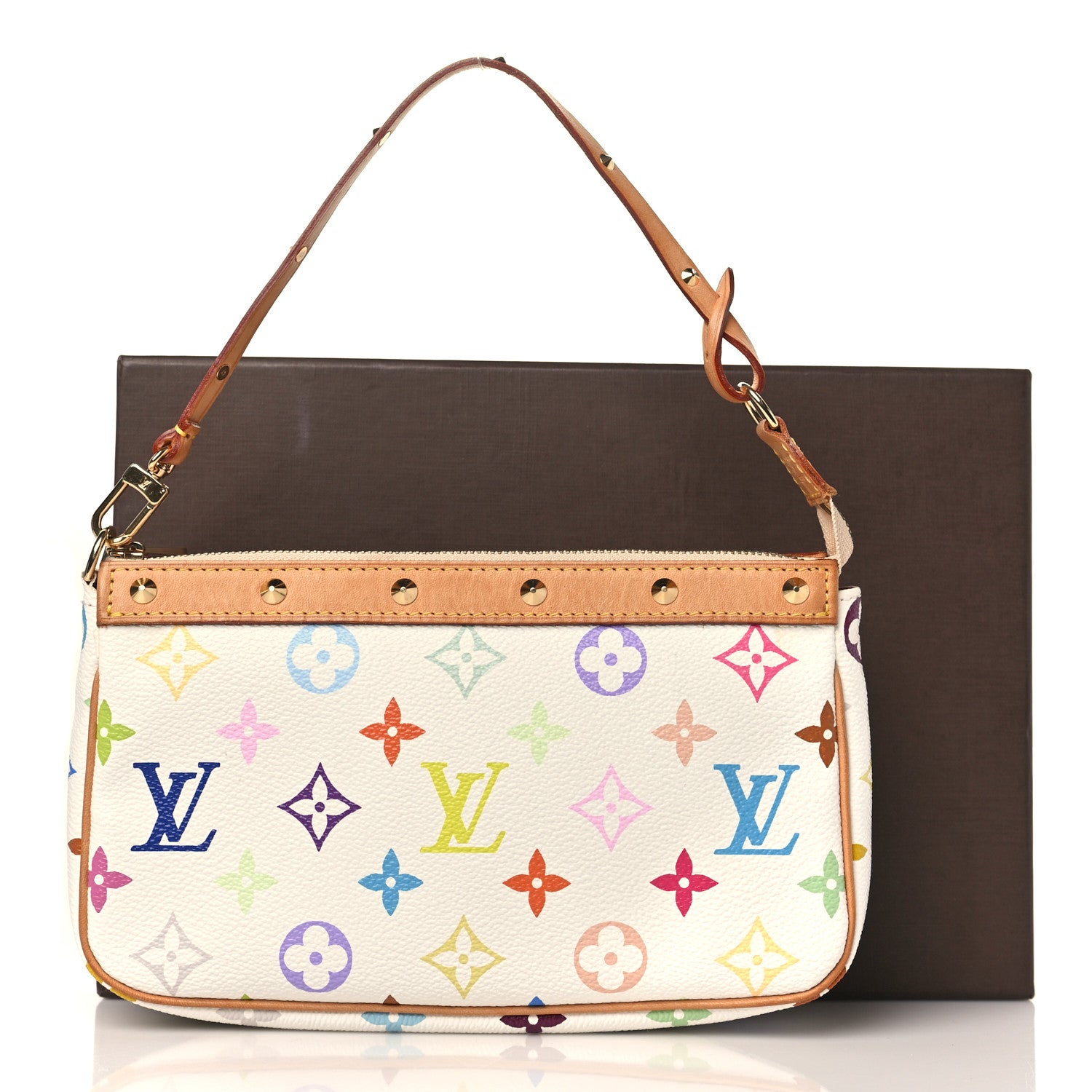 Louis Vuitton Monogram Multicolor Pochette Accessories White 10 of 10