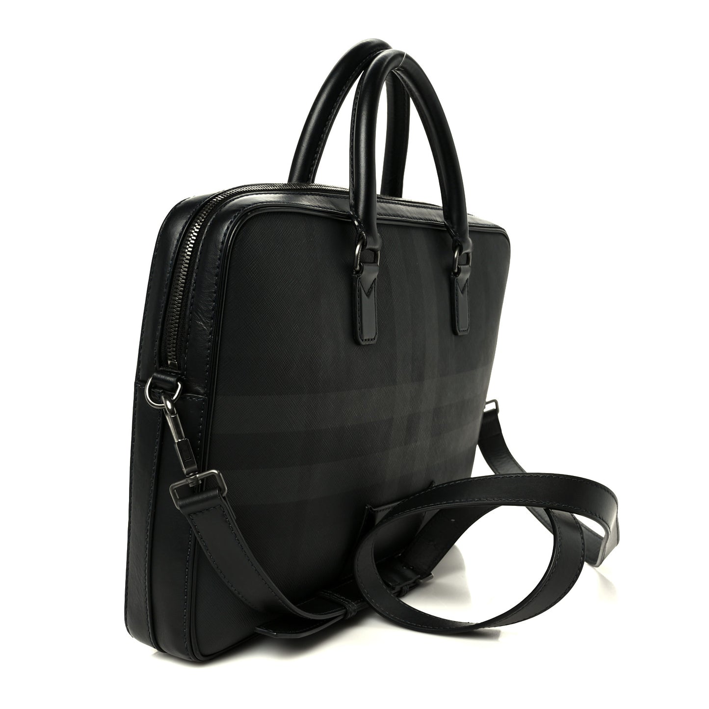 London Check Ainsworth Briefcase Dark Charcoal