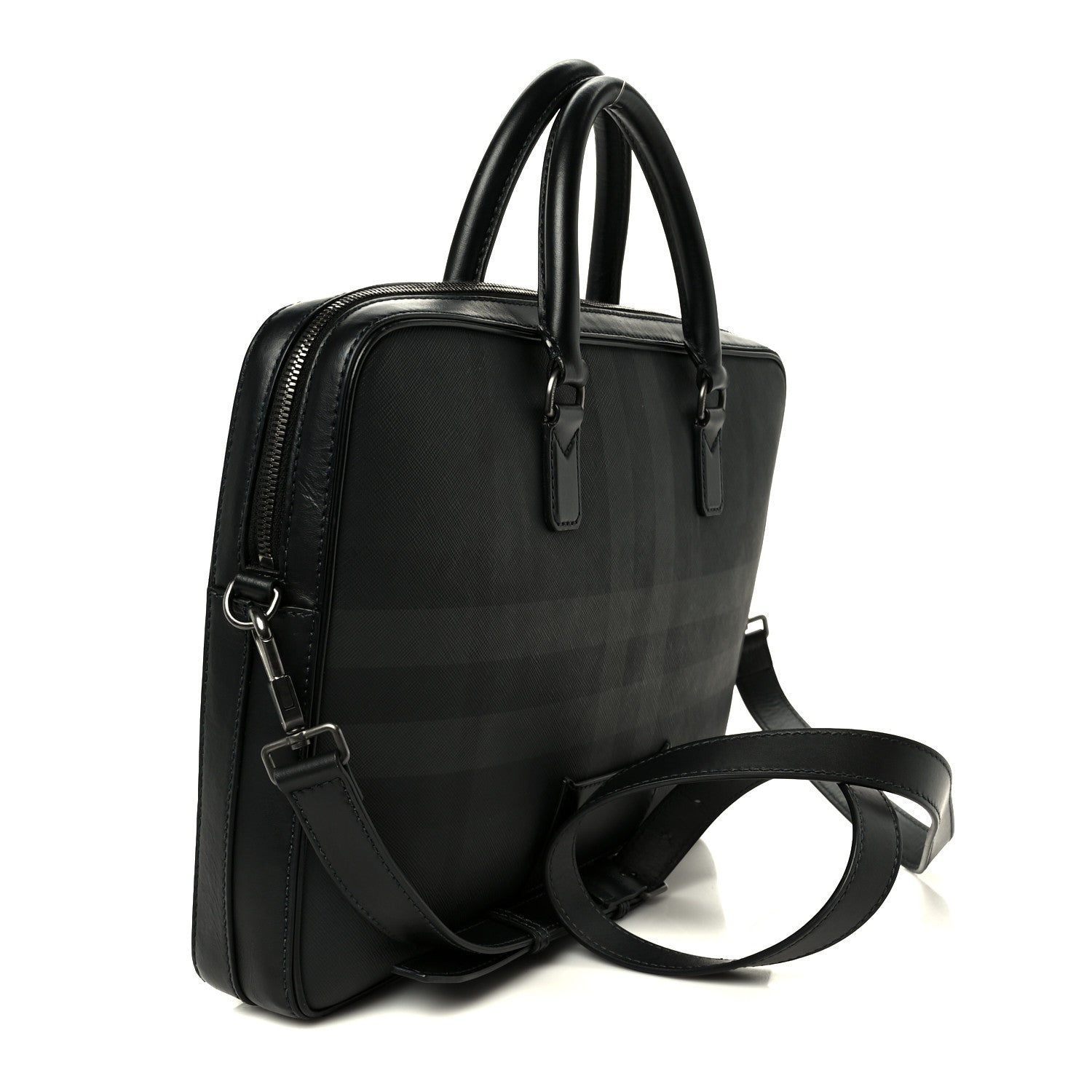 Burberry London Check Ainsworth Briefcase Dark Charcoal 3 of 12