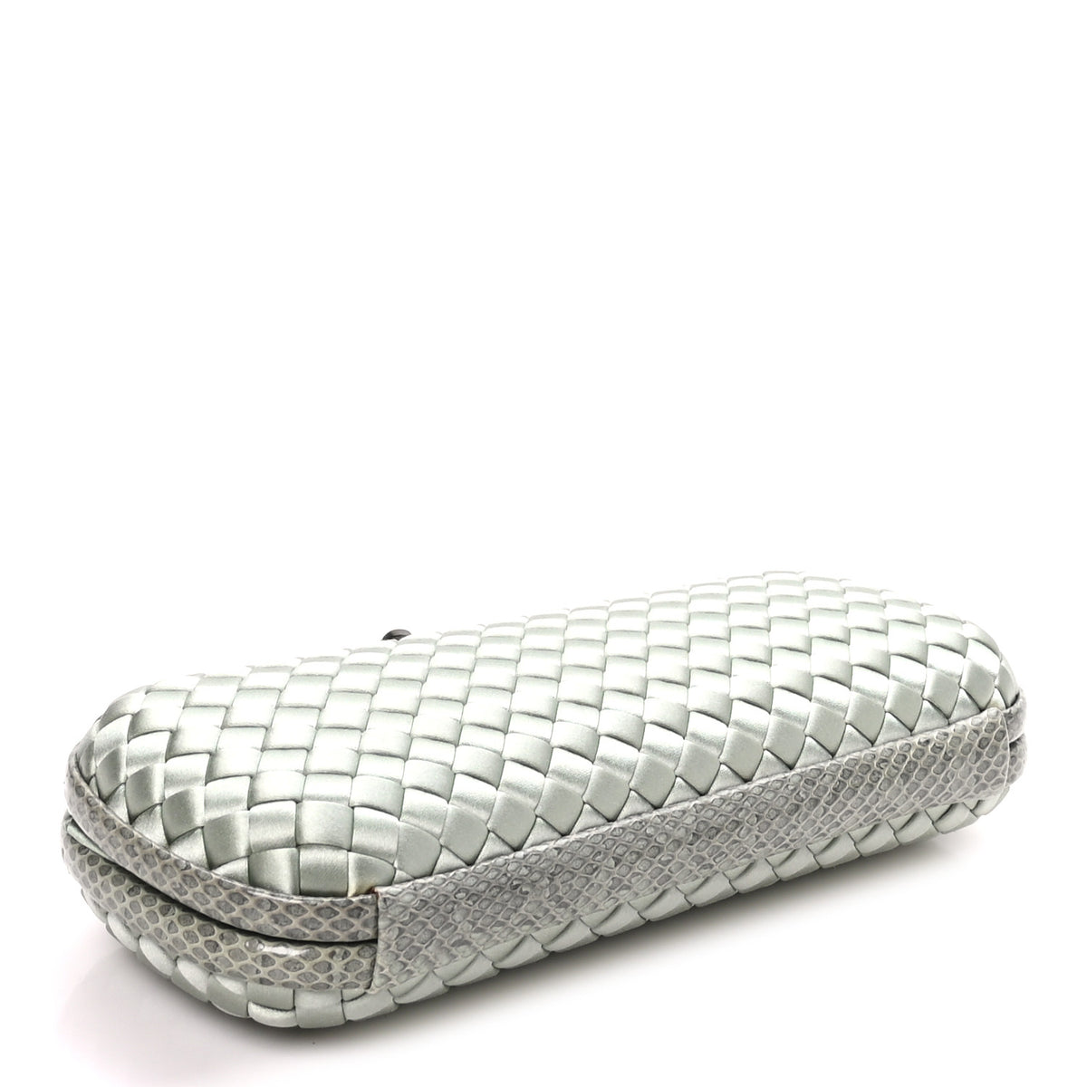 Satin Intreccio Impero Ayers Stretch Knot Clutch  Light Green