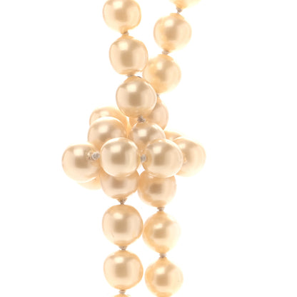 Chanel Pearl CC Long Necklace Gold White 4 of 7