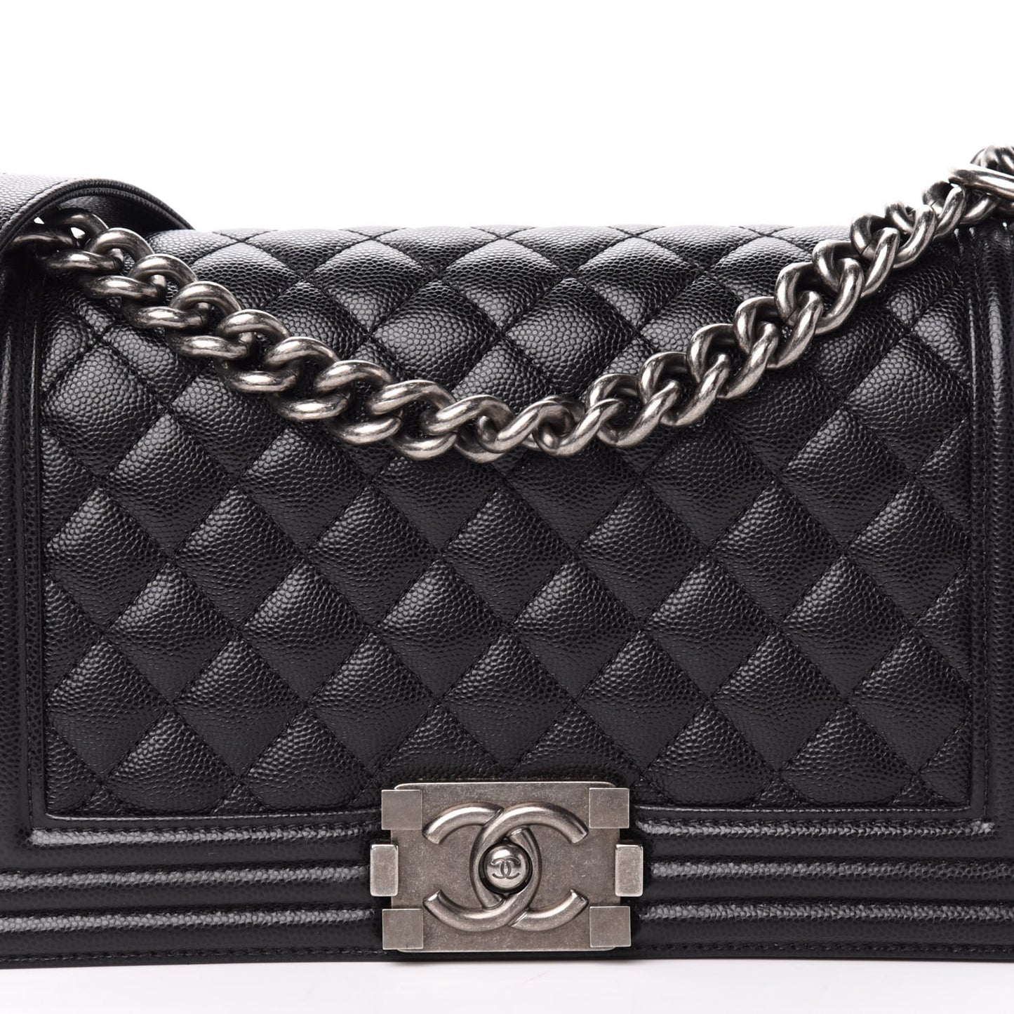 Caviar Quilted Medium Boy Flap Black