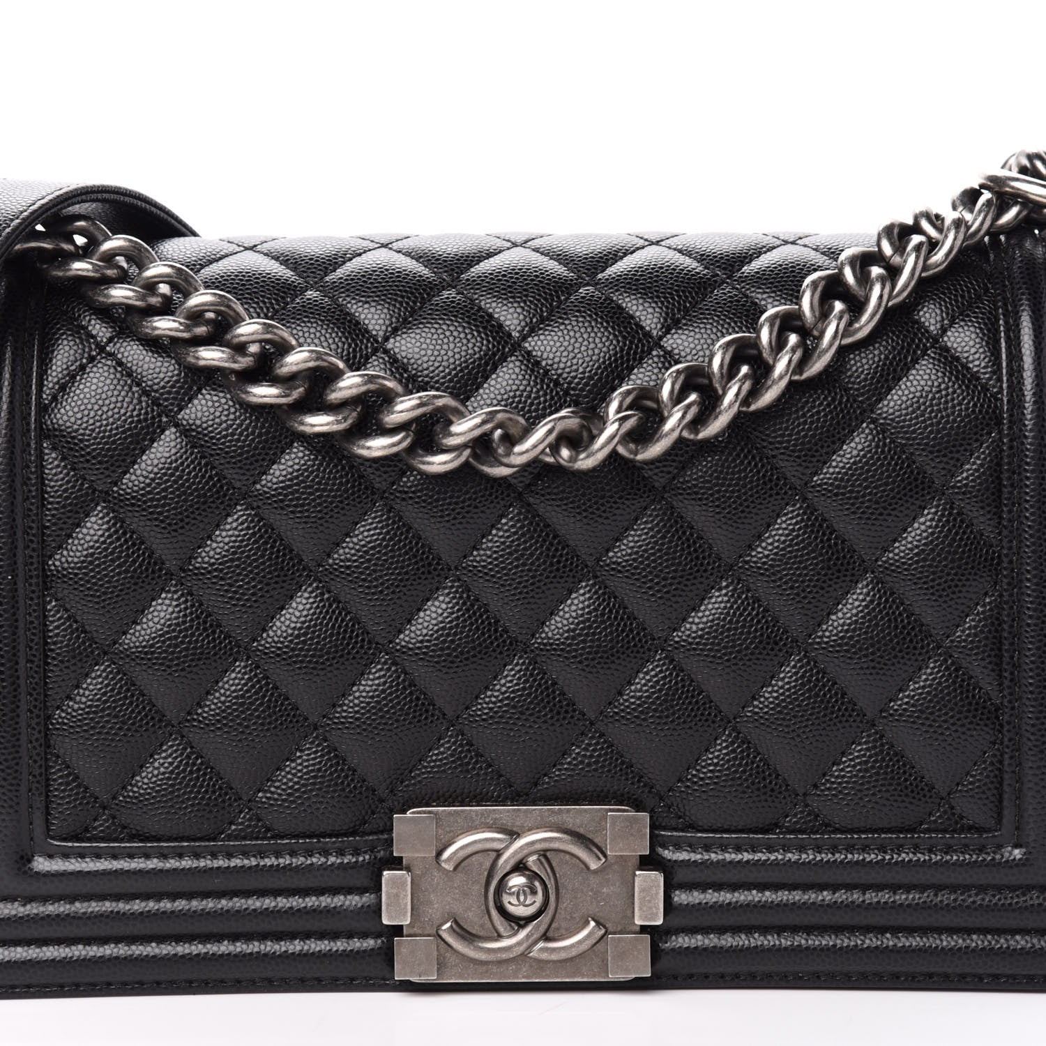 Chanel Caviar Quilted Medium Boy Flap Black 11 of 12