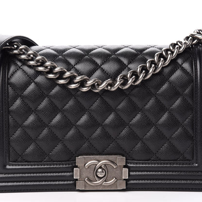 Chanel Caviar Quilted Medium Boy Flap Black 11 of 12