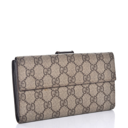 Gucci GG Plus Monogram Ladies GG Continental Wallet Beige Ebony Cocoa 3 of 9