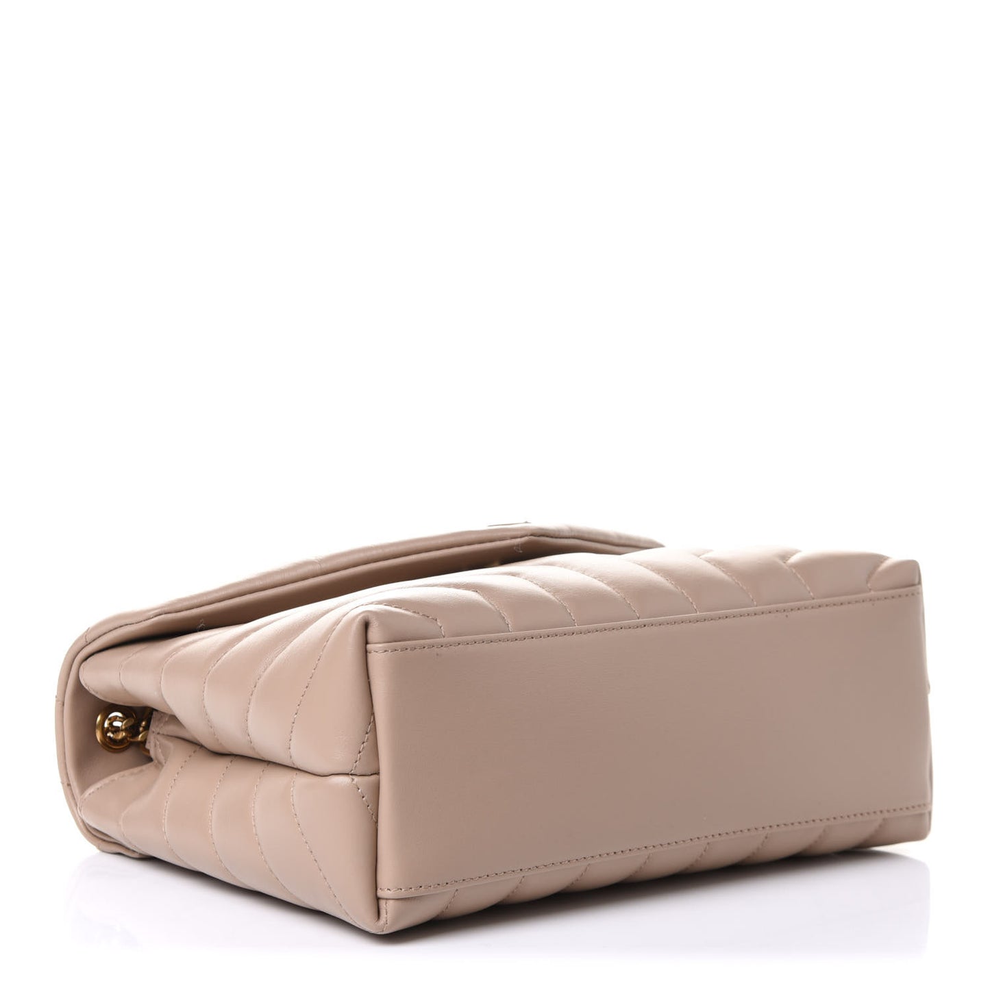 Calfskin Y Quilted Monogram Small Loulou Chain Satchel Dark Beige