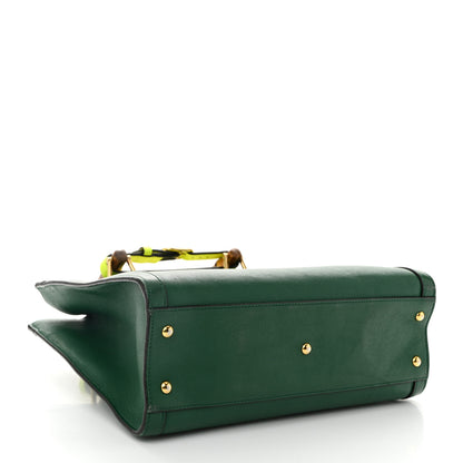 Gucci Wonka Grain Calfskin Small Diana Tote Bag Green Yellow Fluo 4 of 14